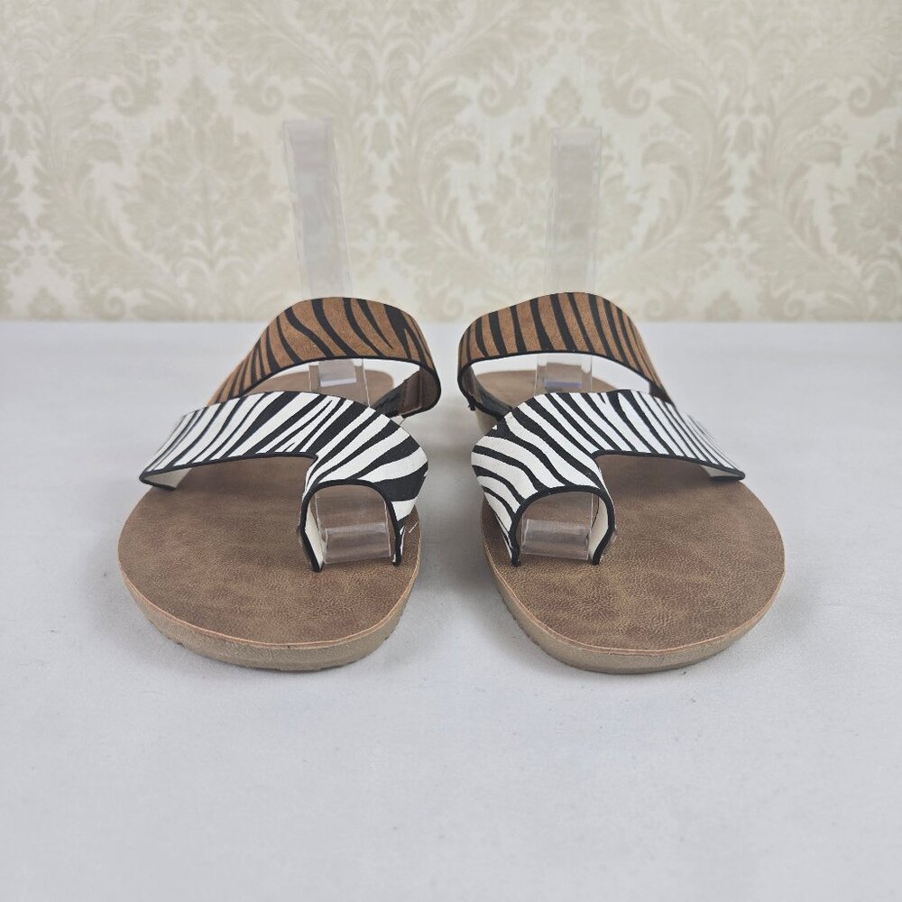 Mukluks Size 8 Mixed Zebra Print Slip On Sandals … - image 3